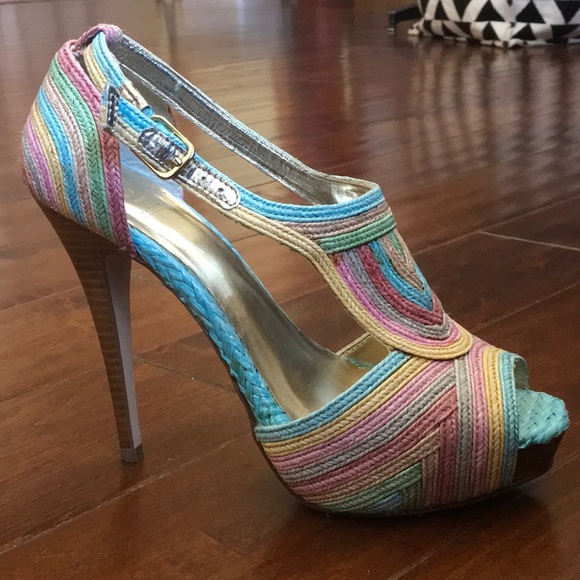pastel rainbow heels